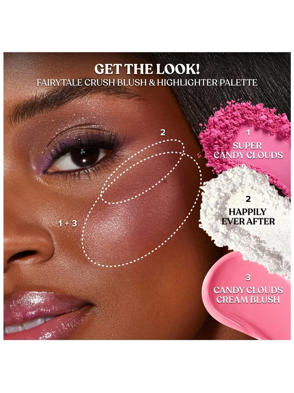 Too Faced Fairytale Crush Blush & Highlighter Palette - Pink with Green Trim